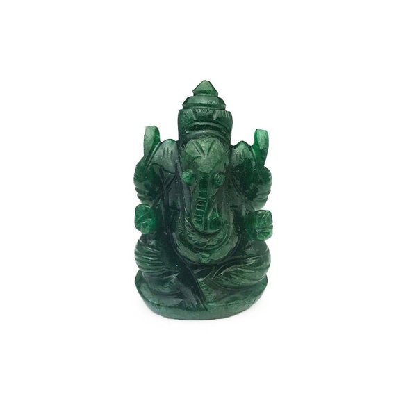 Jade Hand Carved Ganesha Statue - Picture 1 of 1